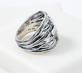 Or Paz Sterling Silver Wire-Wrapped Graduated Star Band Ring, Size 8